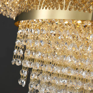Manda - Crystal Gold Bead Rectangle Ceiling Chandelier
