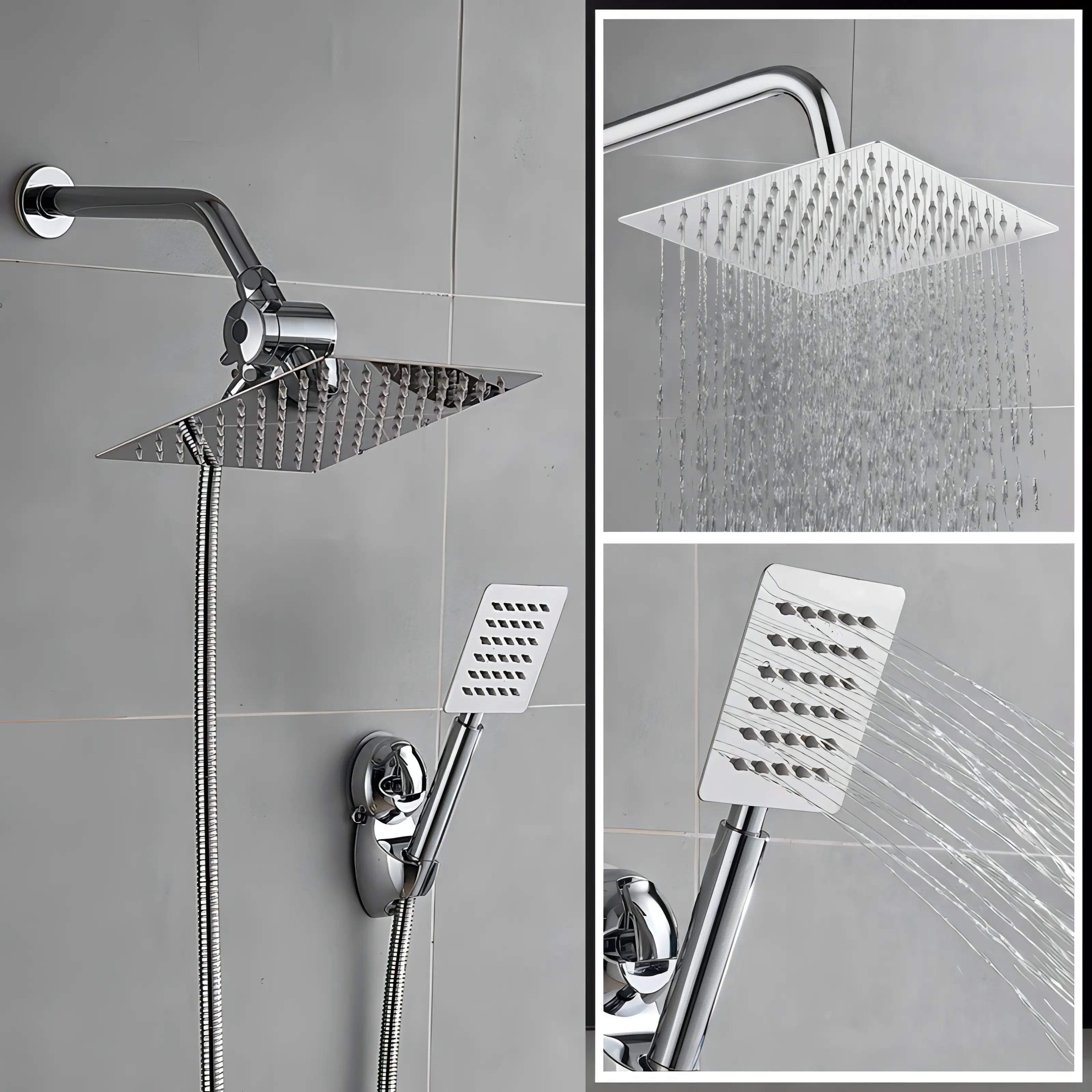 Walter - Rainfall 5 Piece Shower Set Multi Function 8-inch Nozzle