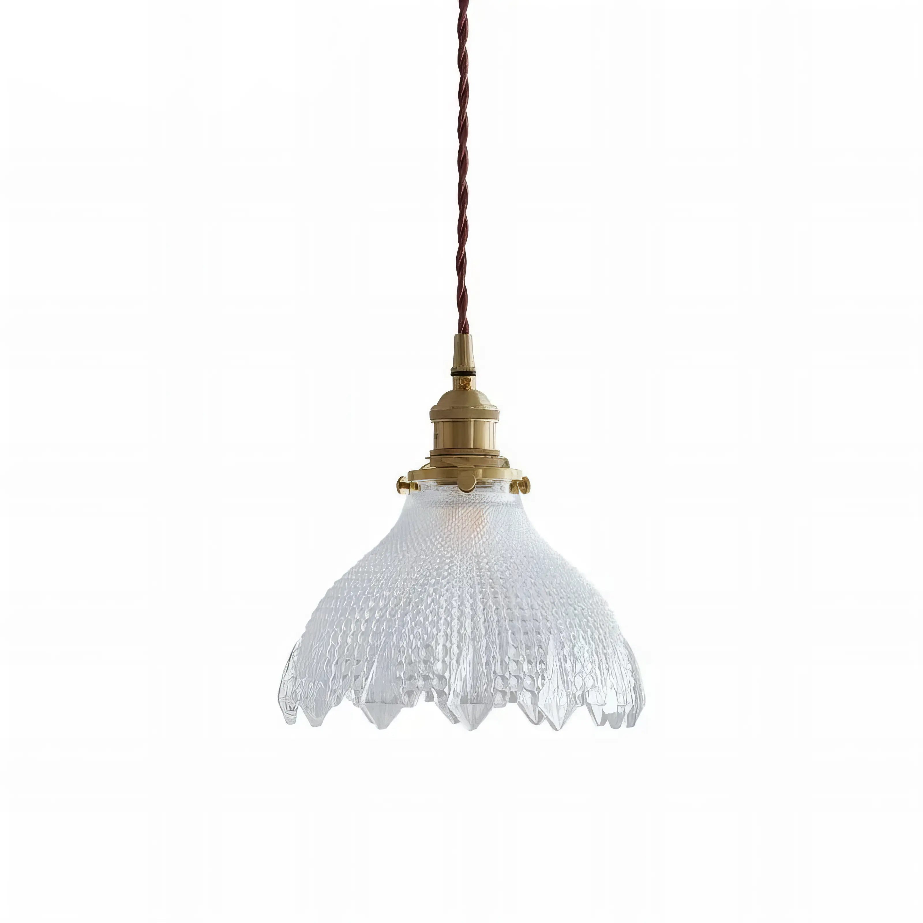 Ella - Vintage Patterned Glass Pendant Ceiling Light