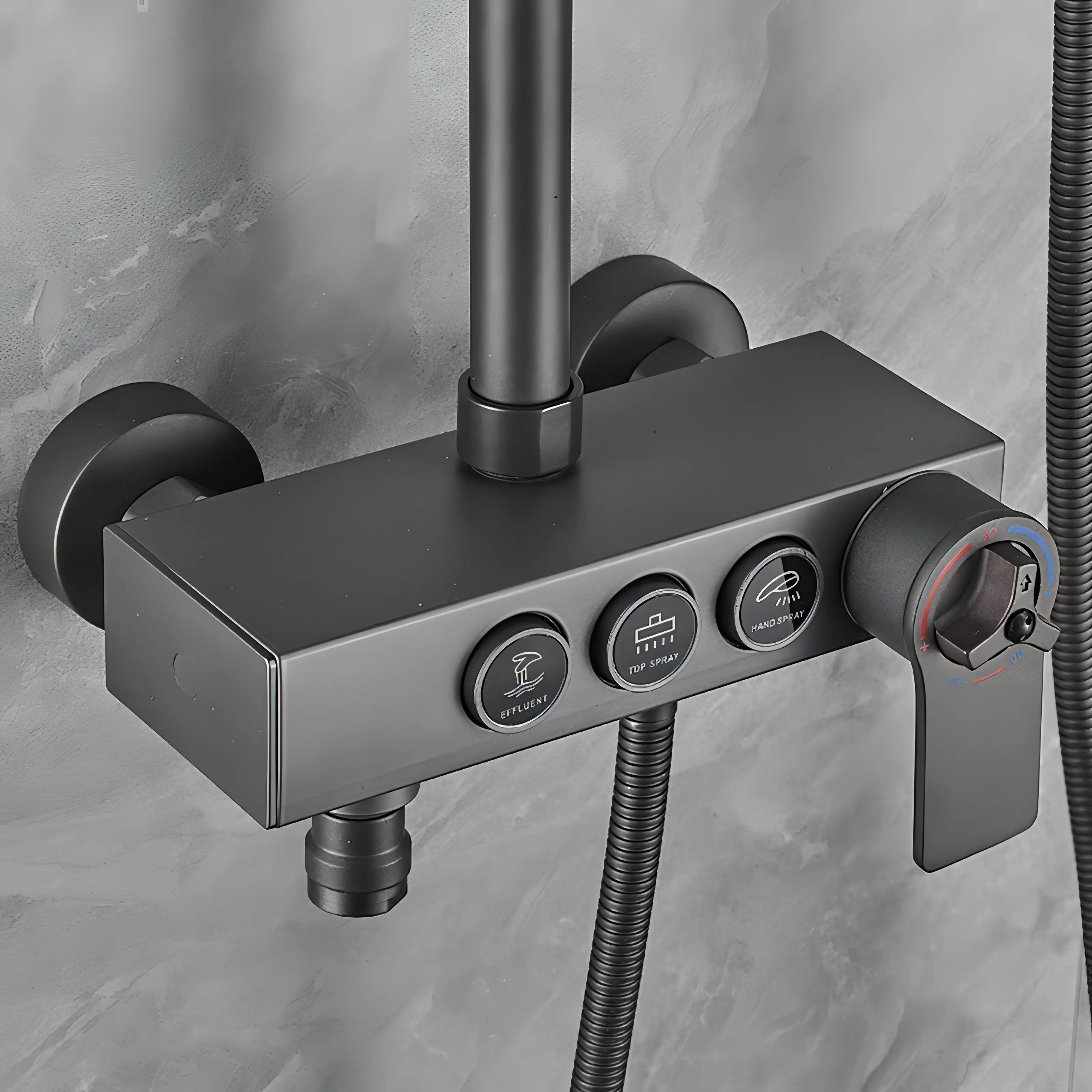 Rangel - Modern Wall Mounted Stainless Steel Shower Set Multi Function Dual Head