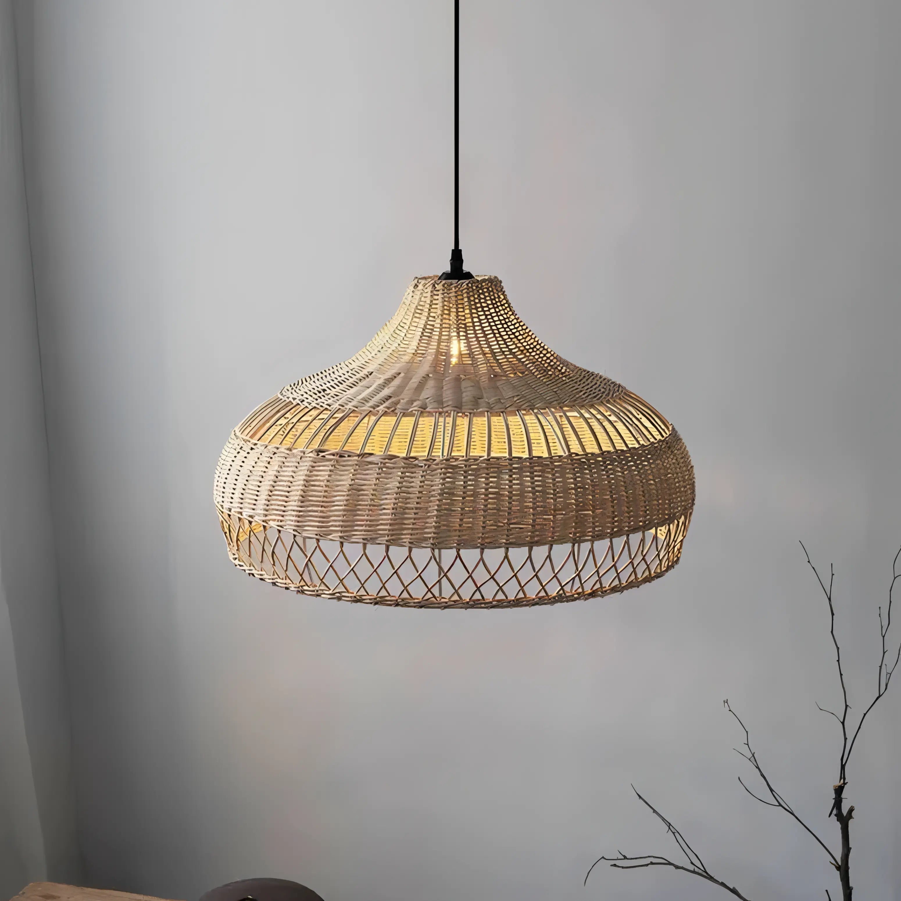 Sandra - Handmade Wicker Rattan Pendant Ceiling Light