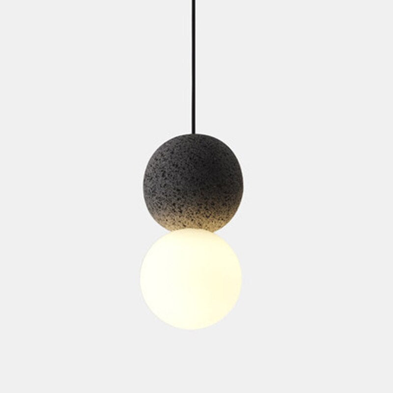 Cili - LED Double Ball Black Hanging Ceiling Pendant Light
