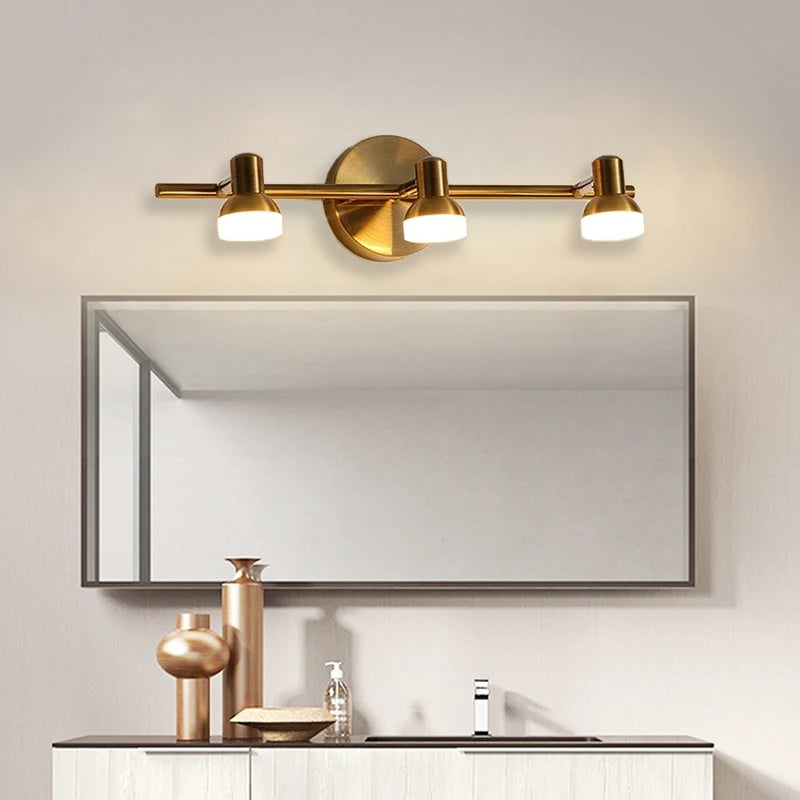 Halley - Modern Brass Adjustable Heads Vanity Light