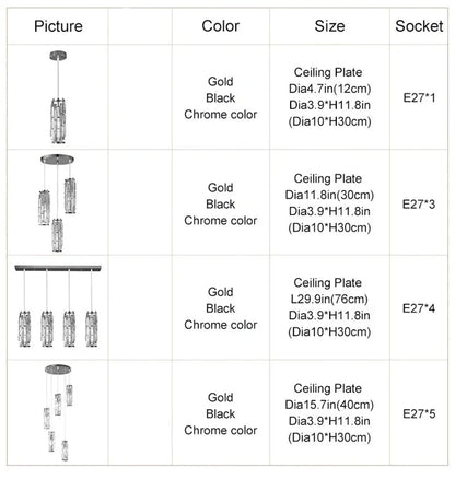 Enoch - Crystal Hanging Ceiling Light Cluster