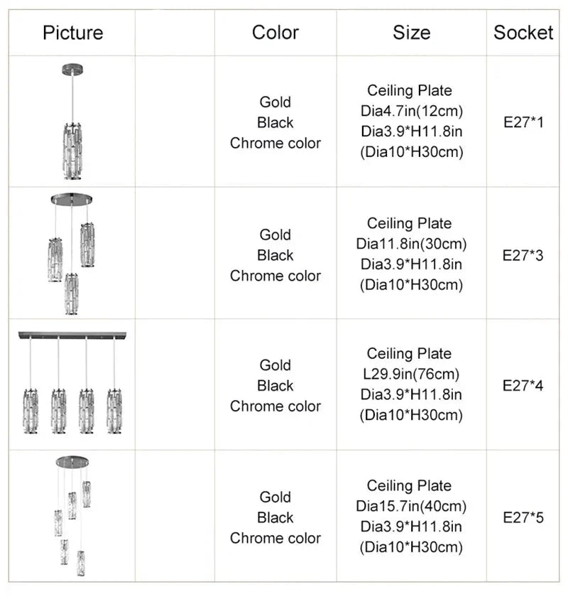 Enoch - Crystal Hanging Ceiling Light Cluster