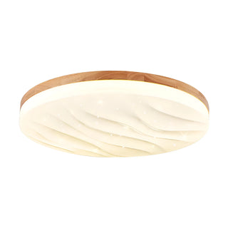 Benito - Modern Thin White Milk Shade Wooden And Acrylic Ceiling Light