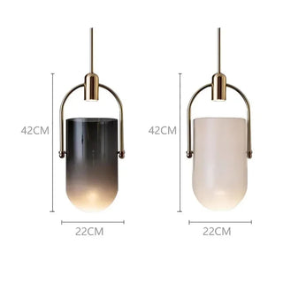 Franchesca - Coloured Glass Gold Frame Hanging Pendant Ceiling Light