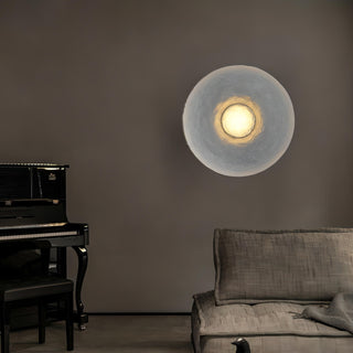 Arbella - Postmodern Round Transparent Dish Glass Wall Light