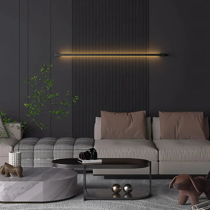 Dario - Modern Minimalist Long Thin Bar Black Wall Light