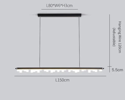 Dronika - Long Bar LED Modern Ceiling Chandelier Light Properties
