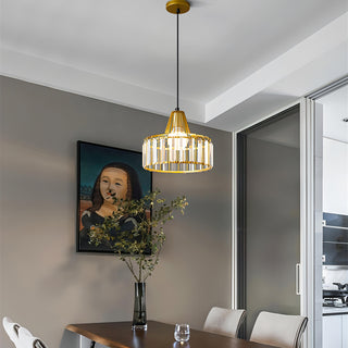 Guillermo - Caged Frame Glass Round Modern Hanging Pendant Ceiling Light