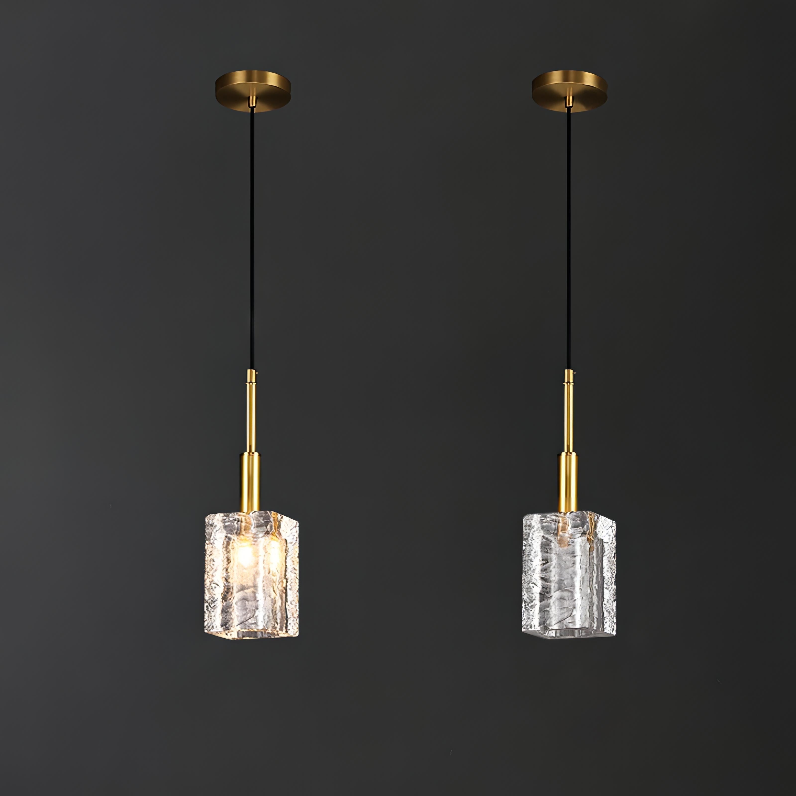 Aarav - Gold Glass Hanging Pendant Ceiling Light