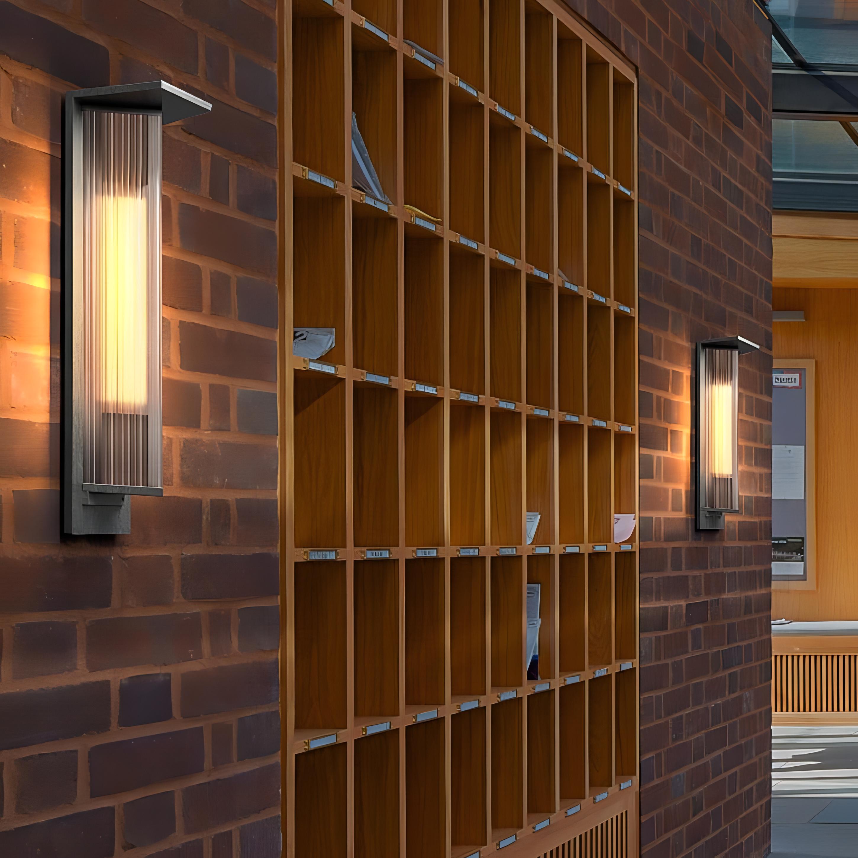 Kalino - Black Modern Patterned Glass Waterproof Outdoor Wall Light