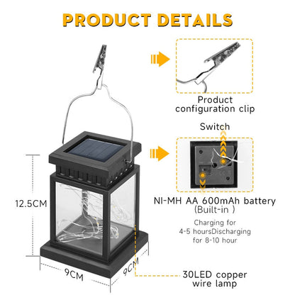 Fajtel - Solar Lantern LED Waterproof Outdoor Garden Light