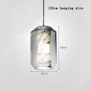 Oide - Marble Glass Double Shade Hanging Pendant Light Properties