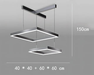 Brodie - Modern Minimalist Dimmable Hanging Square LED Ceiling Light Chandelier