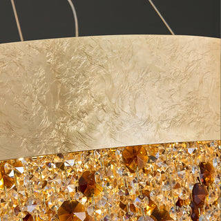 Anakin - Round Hanging Gold Tiered Glass Ceiling Light Chandelier