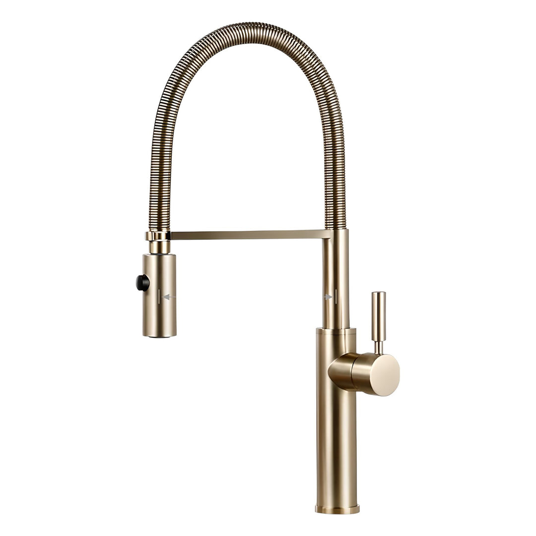 Jarrell - Brushed Gold Pull Out Hot & Cold Single Handle Mixer Kitchen Tap