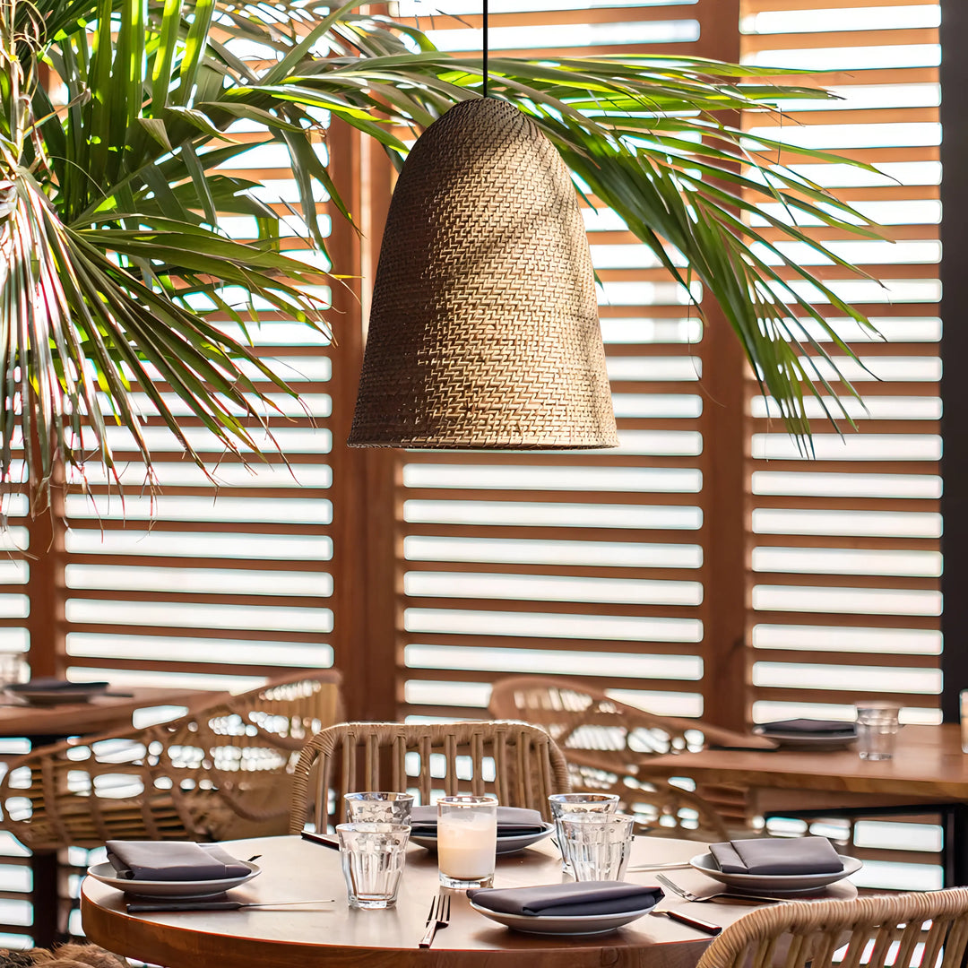 Fulmer - Japanese Style Round Bamboo Pendant Ceiling Light
