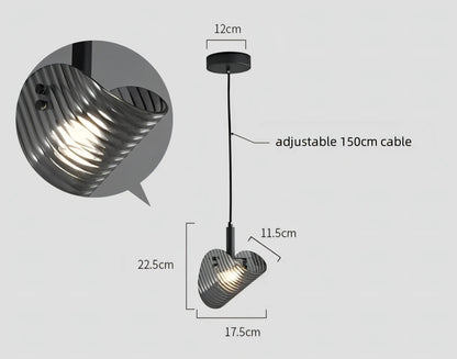 Sofie - Modern Grey Patterned Glass Ceiling Chandelier