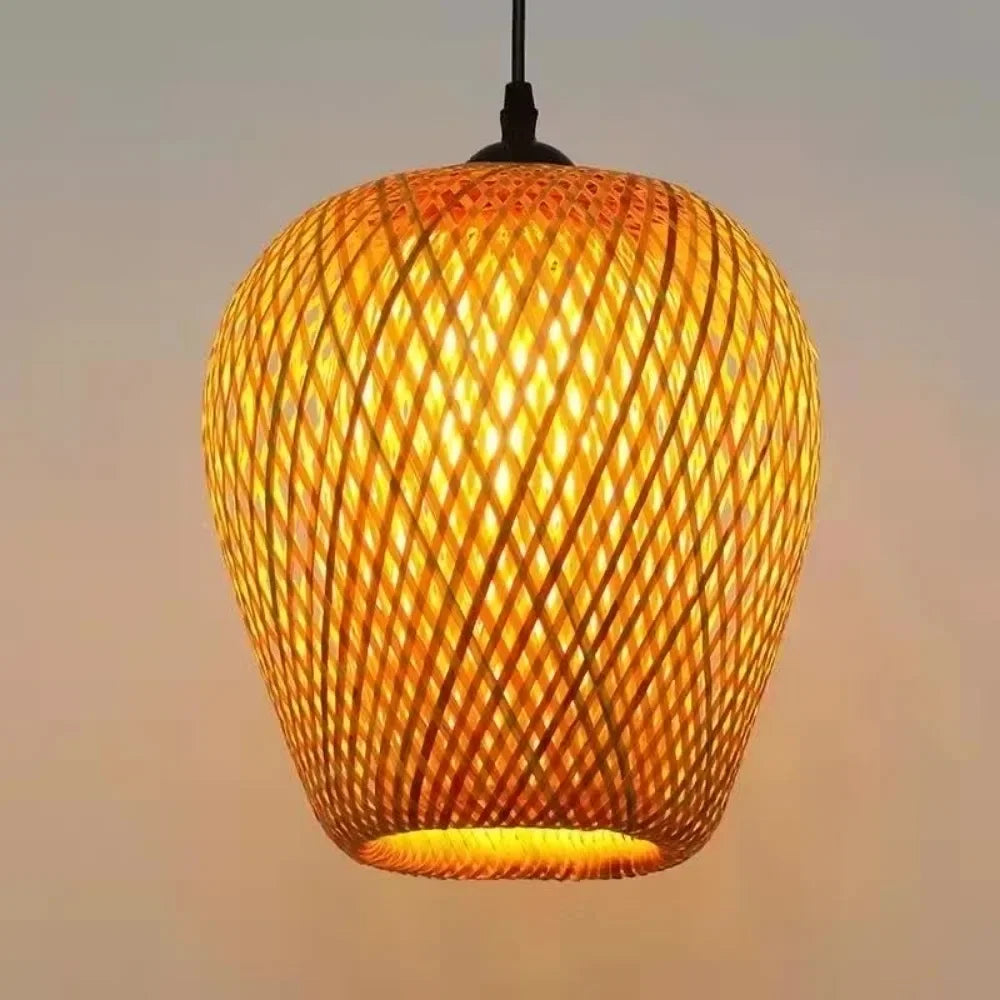 Nereida - Natural Hand-Woven Rattan Bamboo Hanging Ceiling Light