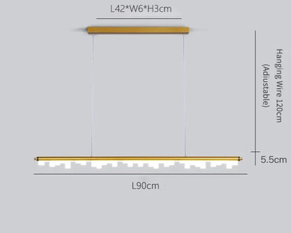 Dronika - Long Bar LED Modern Ceiling Chandelier Light Properties