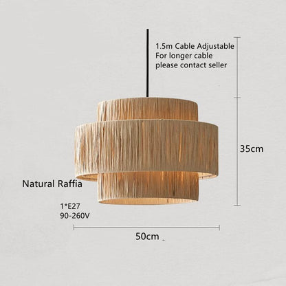 AWITI - Handmade Woven Round Tiered Ceiling Light