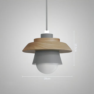 Reign - Nordic Wood Hanging Round Coloured Shade Pendant Ceiling Light