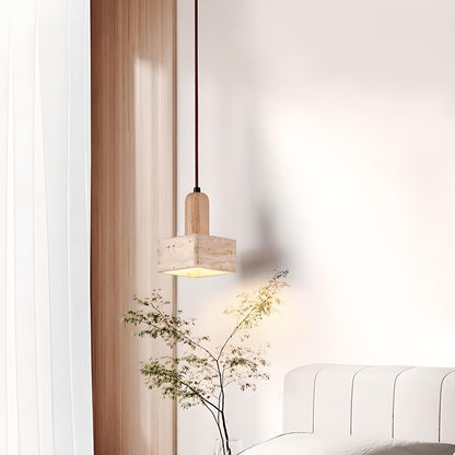 Franciska - Square Stone Hanging Pendant Ceiling Light