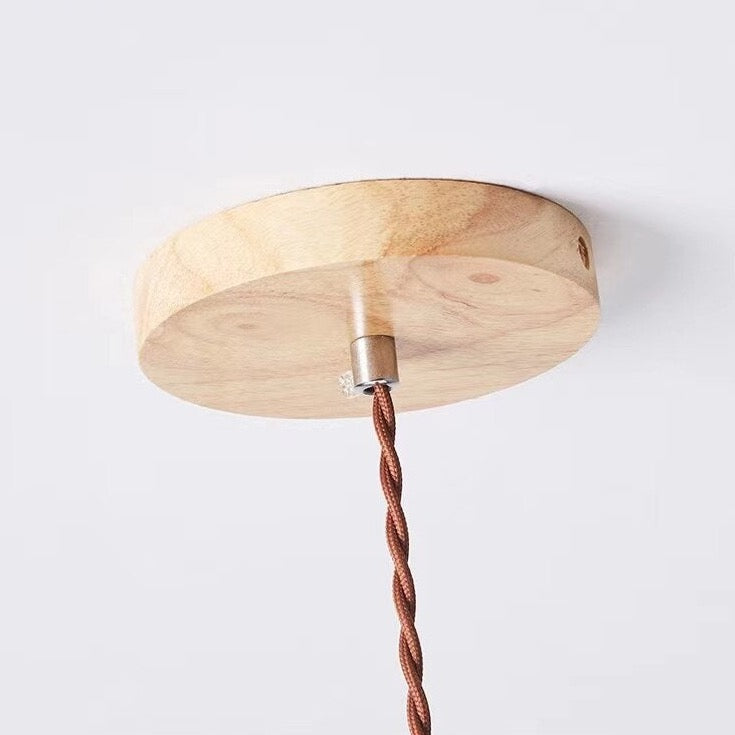 BABIRYE - Wood Cone Adjustable Cord Pendant Ceiling Light