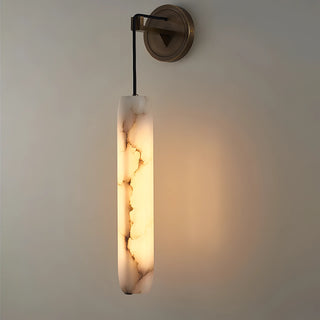 Addison - Modern Cylindrical Marble Hanging Shade Gold Canopy Wall Light