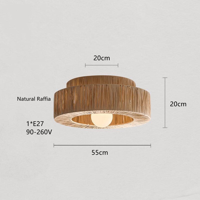 AWITI - Handmade Woven Round Tiered Ceiling Light