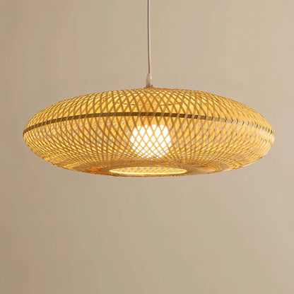 Clemencia - Handmade Rattan Woven Bamboo Oval Hanging Pendant Ceiling Light