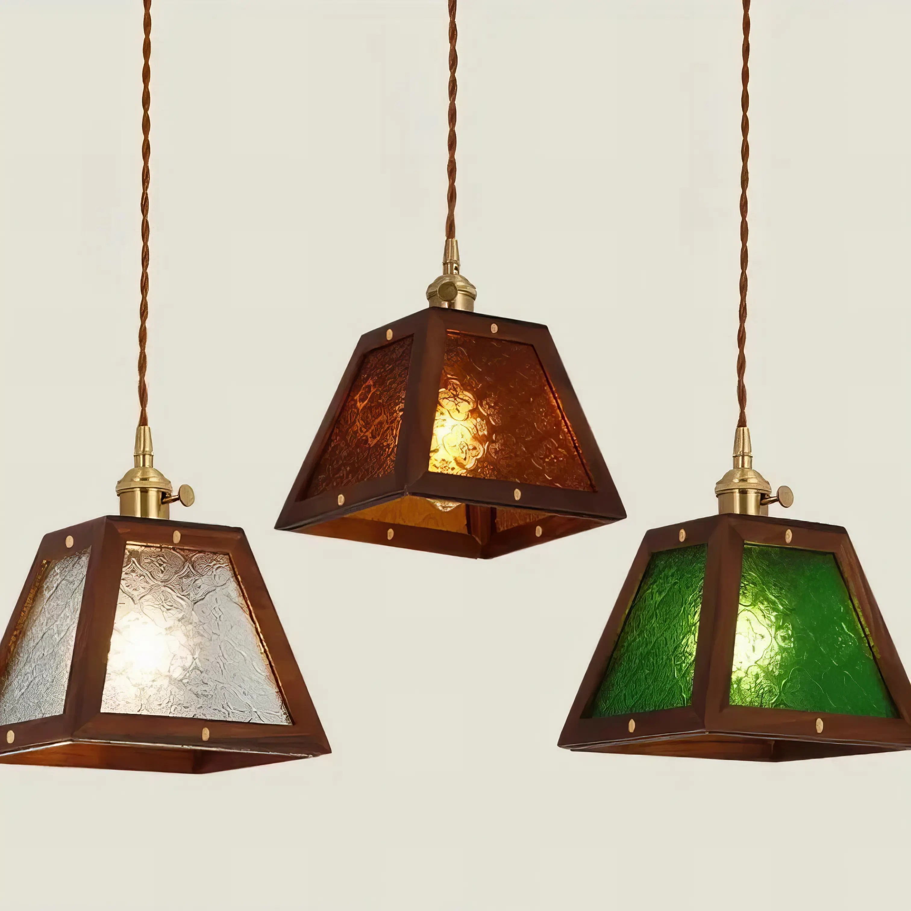 Susie - Boxed Coloured Glass Pendant Ceiling Light