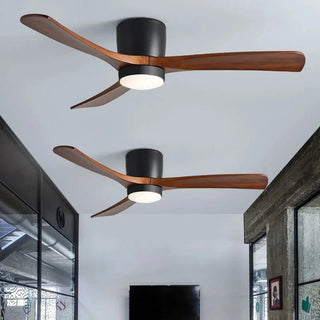 Alves - Nordic Modern Wood 3 Blade Reversible Ceiling Fan with LED Light