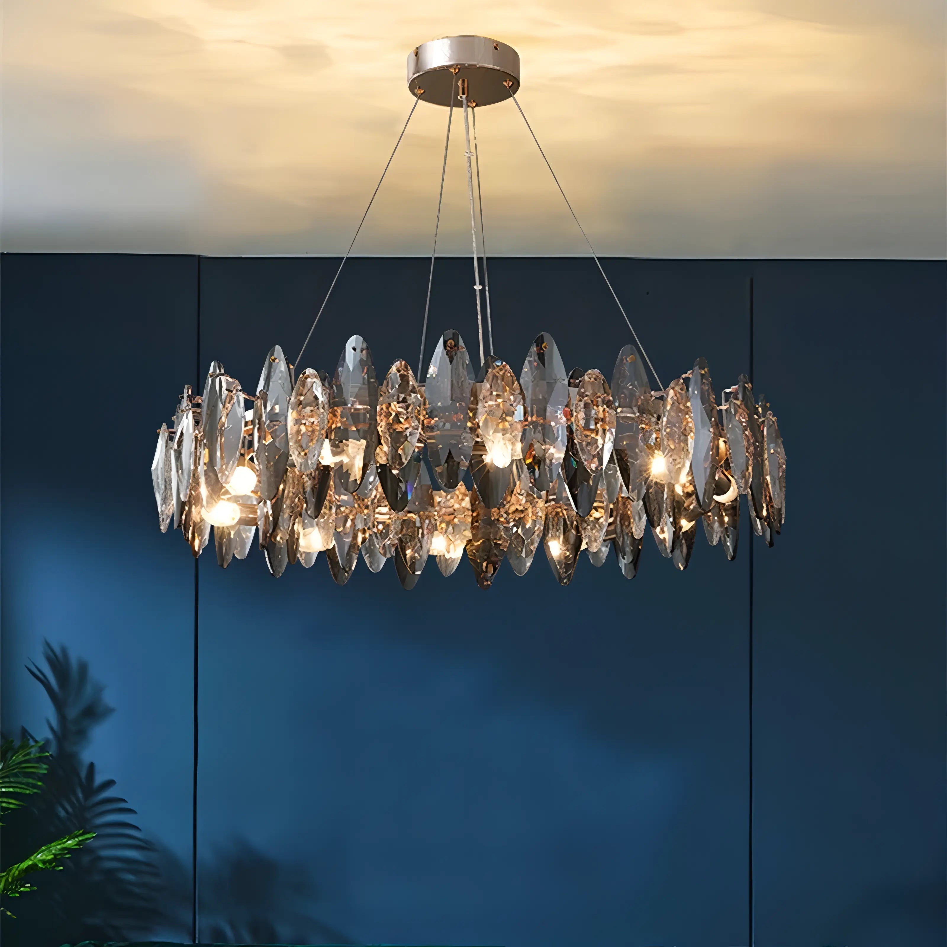Annelie - Smoked Transparent Crystal Ceiling Chandelier