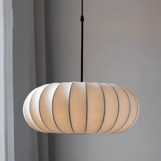 Hayward - White Silk Pumpkin Ceiling Pendant Light