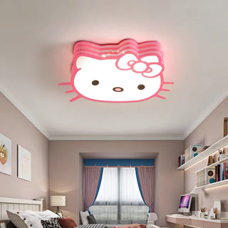 Reedy - Pink Kitten Children's Bedroom Ceiling Light