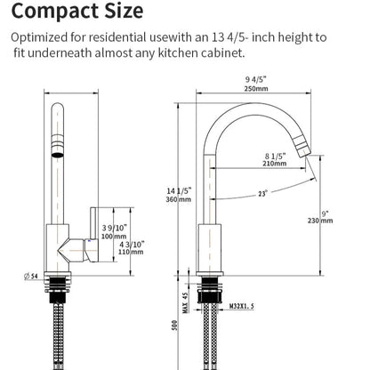 Mykala - Modern Single Handle Deck Mounted Bathroom Sink Faucet