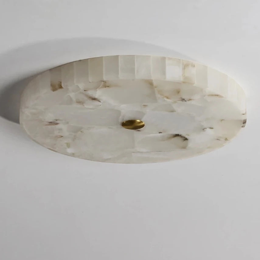 Romede - White Spanish Marble Round Ceiling Light