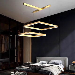 Brodie - Modern Minimalist Dimmable Hanging Square LED Ceiling Light Chandelier