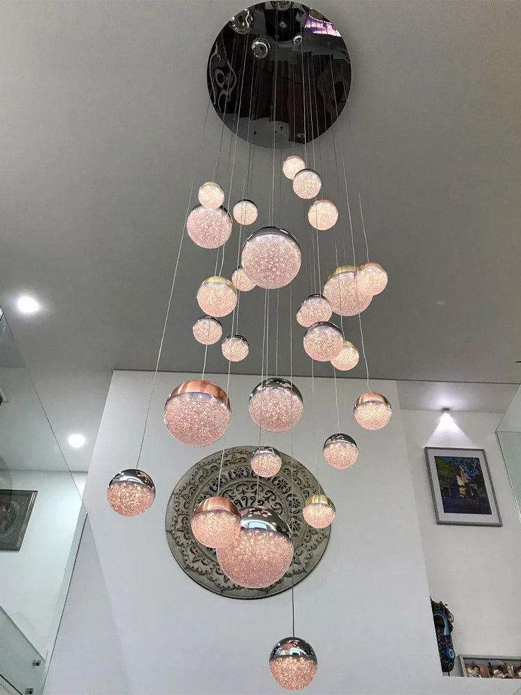 Ursula - Modern Silver Crystal Ball Round Ceiling Chandelier