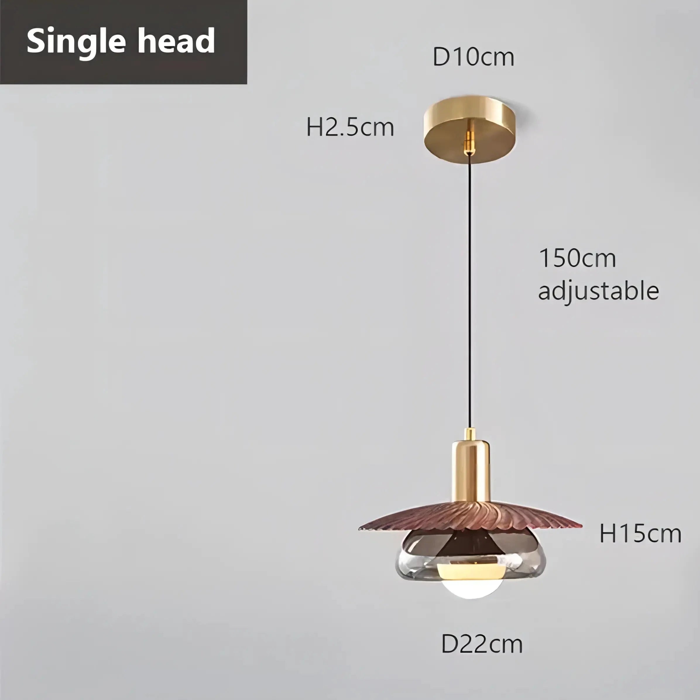 Bartola - Modern Grey Glass Circular Wood Style Shade Hanging Pendant Ceiling Light