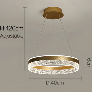 Zaira - Modern Crystal Glass Striped Circular Hanging Ceiling Light Chandelier