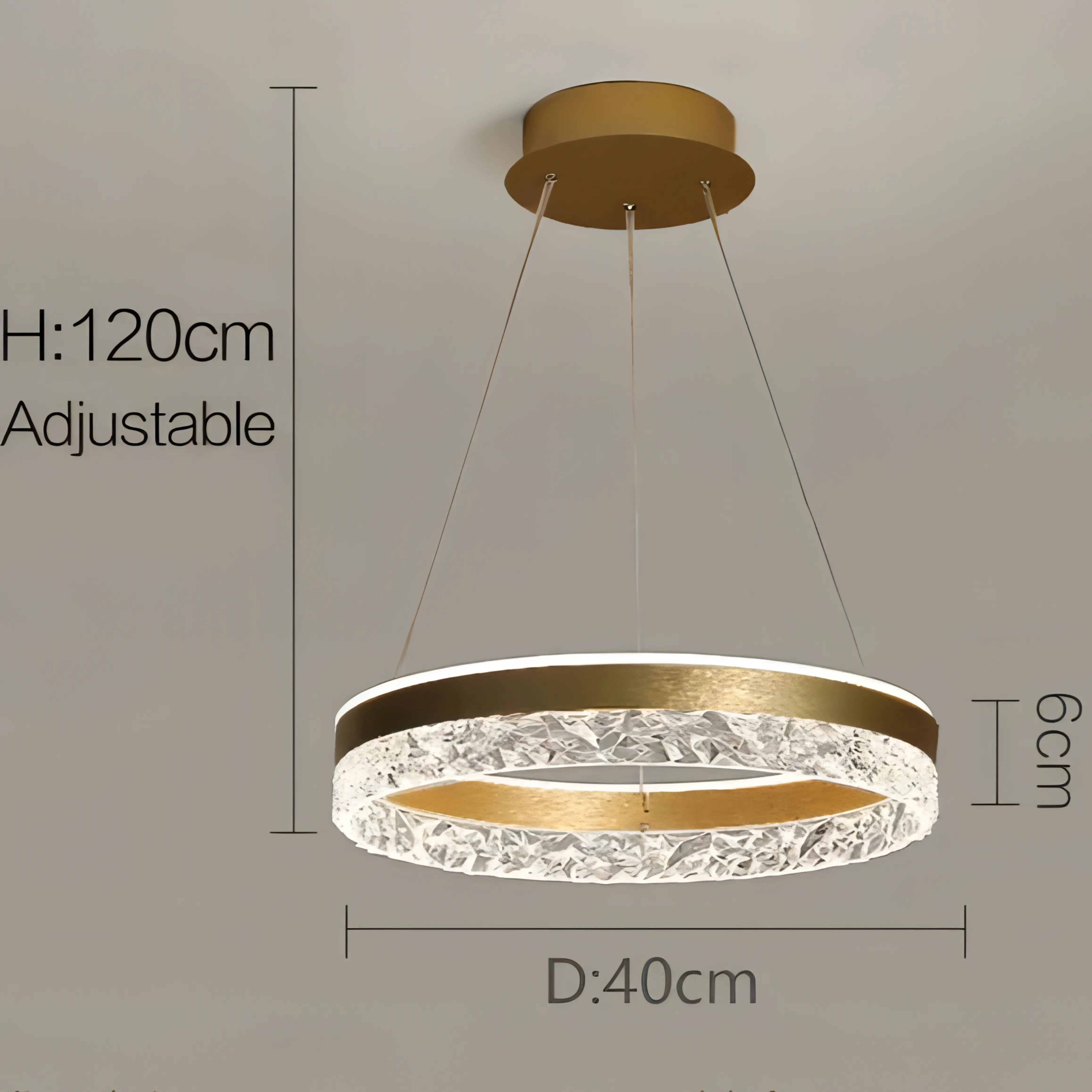 Zaira - Modern Crystal Glass Striped Circular Hanging Ceiling Light Chandelier