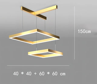 Brodie - Modern Minimalist Dimmable Hanging Square LED Ceiling Light Chandelier