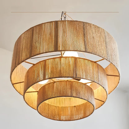Carnes - Rattan Wicker Pendant Ceiling Light Bohemian Style