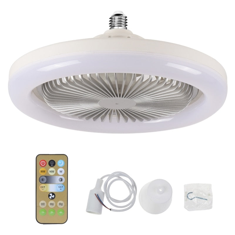 Manraj - 2-in-1 Ceiling Fan Light E27 LED 30W