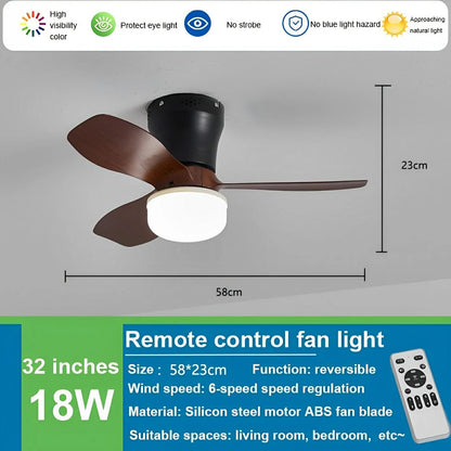 Marlene - Modern Ceiling Fan with Integrated Round Light