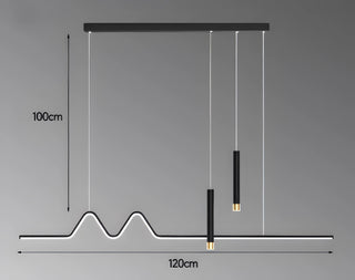 Aminta - Long Modern Thin Multi Head Hanging LED Ceiling Light Chandelier
